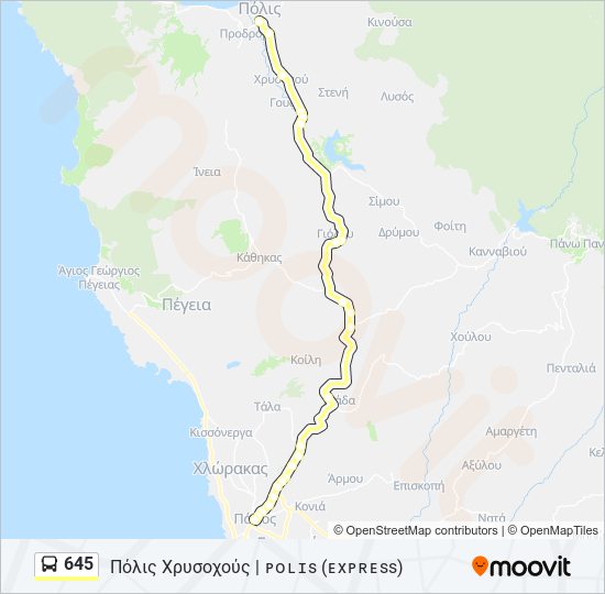 645 bus Line Map