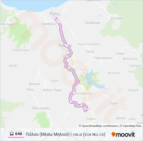 646 Bus Line Map