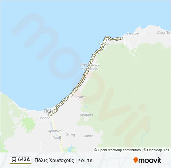 643Α Bus Line Map