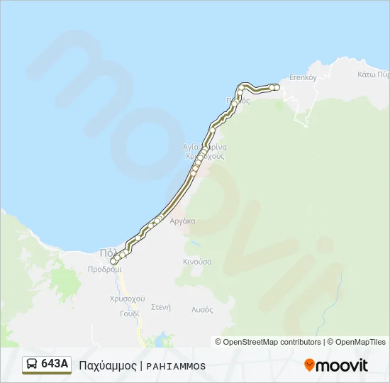 643Α Bus Line Map