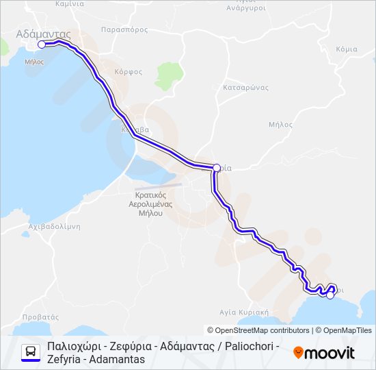 Χάρτης Γραμμής ΖΕΦΎΡΙΑ - ΠΑΛΙΟΧΏΡΙ / ZEFYRIA - PALIOCHORI λεωφορείο