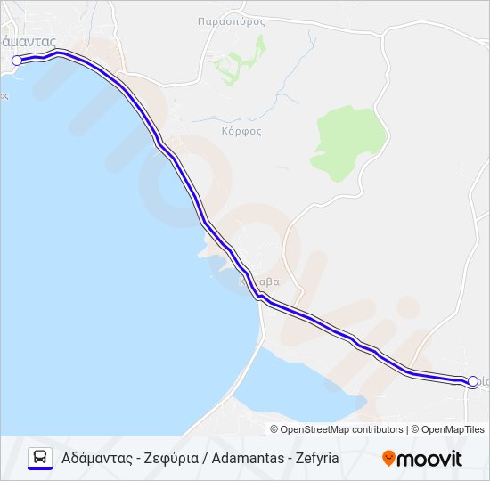 Χάρτης Γραμμής ΖΕΦΎΡΙΑ - ΠΑΛΙΟΧΏΡΙ / ZEFYRIA - PALIOCHORI λεωφορείο