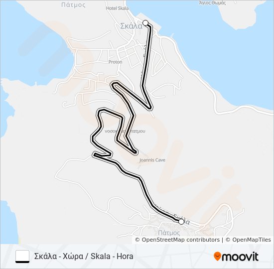 Χάρτης Γραμμής ΣΚΆΛΑ - ΧΏΡΑ / SKALA - HORA λεωφορείο