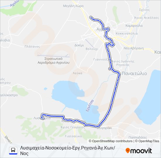 Χάρτης Γραμμής ΛΥΣΙΜΑΧΕΊΑ λεωφορείο