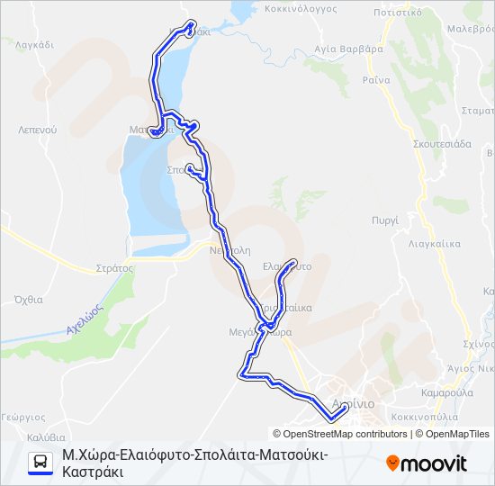 Χάρτης Γραμμής ΚΑΣΤΡΆΚΙ λεωφορείο