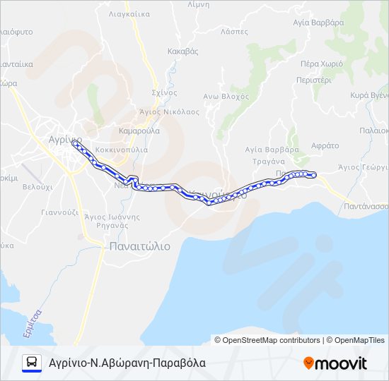 Χάρτης Γραμμής Ν.ΑΒΏΡΑΝΗ - ΠΑΝΤΆΝΑΣΣΑ λεωφορείο