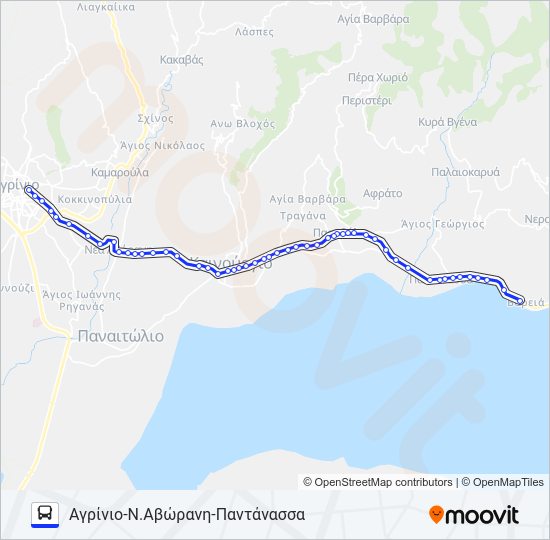 Χάρτης Γραμμής Ν.ΑΒΏΡΑΝΗ - ΠΑΝΤΆΝΑΣΣΑ λεωφορείο