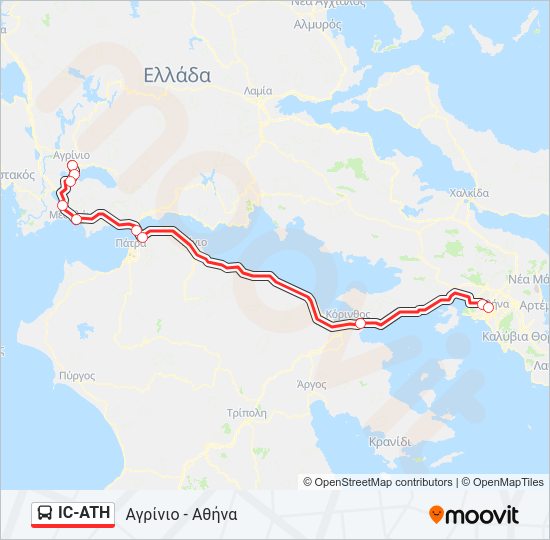 Χάρτης Γραμμής IC-ATH λεωφορείο