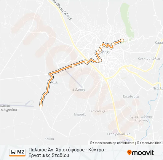 Μ2 Bus Line Map