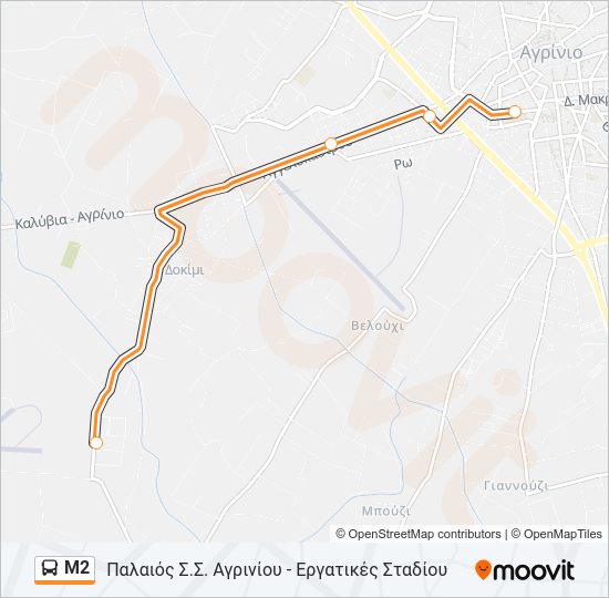 Χάρτης Γραμμής Μ2 λεωφορείο