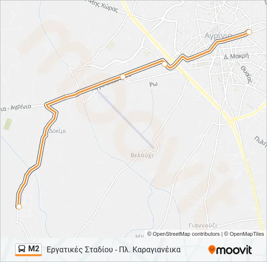 Μ2 Bus Line Map