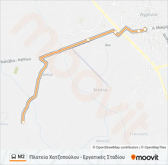 Μ2 Bus Line Map