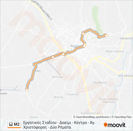 Μ2 Bus Line Map