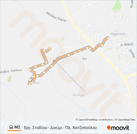Χάρτης Γραμμής Μ2 λεωφορείο