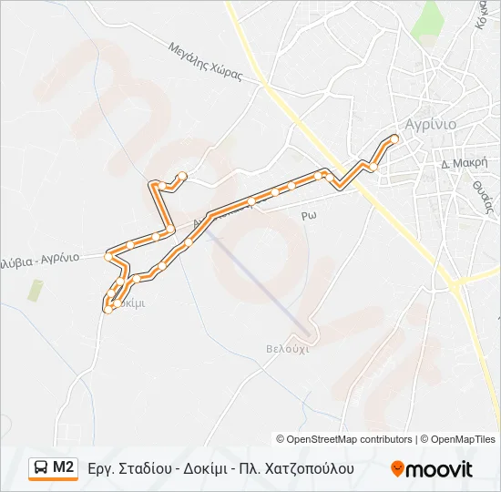 Μ2 Bus Line Map