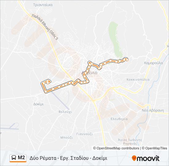 Χάρτης Γραμμής Μ2 λεωφορείο
