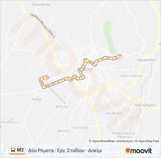 Μ2 Bus Line Map