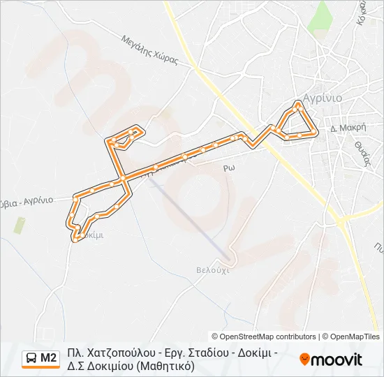 Μ2 Bus Line Map