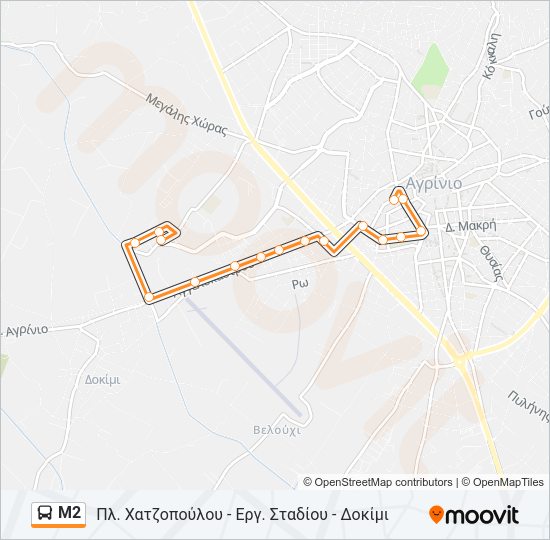 Χάρτης Γραμμής Μ2 λεωφορείο