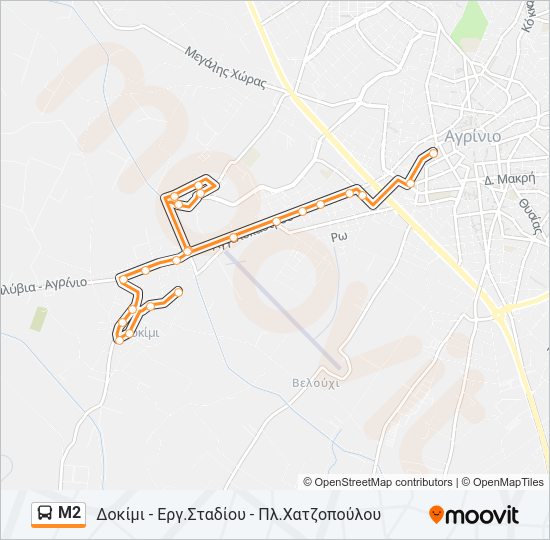 Μ2 Bus Line Map