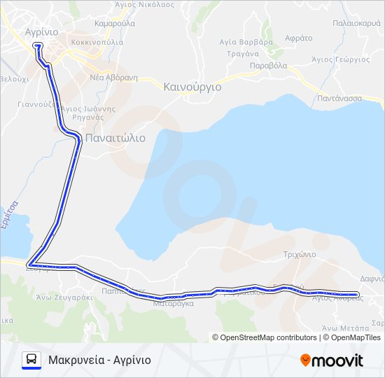 Χάρτης Γραμμής ΜΑΚΡΥΝΕΊΑ λεωφορείο