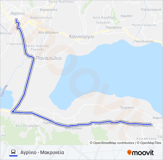 Χάρτης Γραμμής ΜΑΚΡΥΝΕΊΑ λεωφορείο