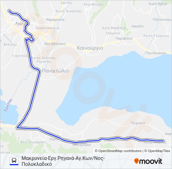 Χάρτης Γραμμής ΜΑΚΡΥΝΕΊΑ λεωφορείο