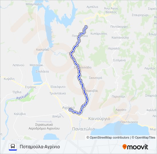Χάρτης Γραμμής ΠΟΤΑΜΟΎΛΑ λεωφορείο