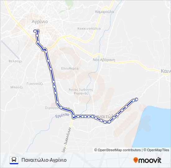 Χάρτης Γραμμής ΠΑΝΑΙΤΏΛΙΟ λεωφορείο