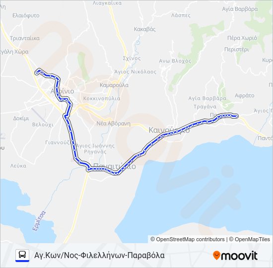 Χάρτης Γραμμής ΠΑΝΑΙΤΏΛΙΟ λεωφορείο