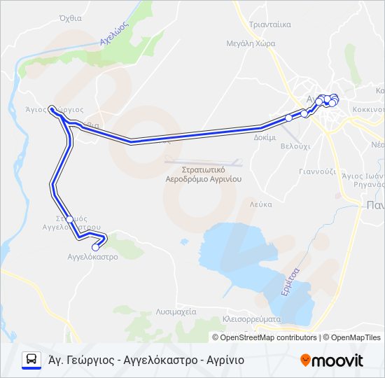 Χάρτης Γραμμής ΑΓΓΕΛΌΚΑΣΤΡΟ λεωφορείο
