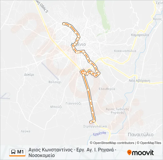 Μ1 Bus Line Map