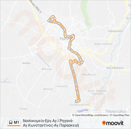 Μ1 Bus Line Map