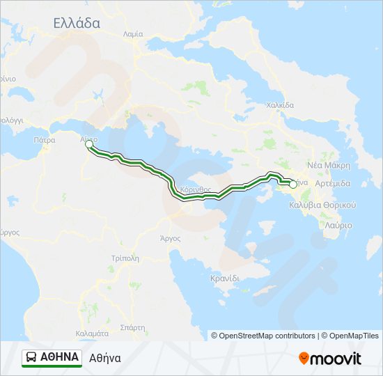 Χάρτης Γραμμής ΑΘΗΝΑ λεωφορείο