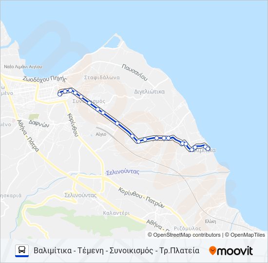 ΤΡΙΓ. ΠΛΑΤΕΙΑ bus Line Map