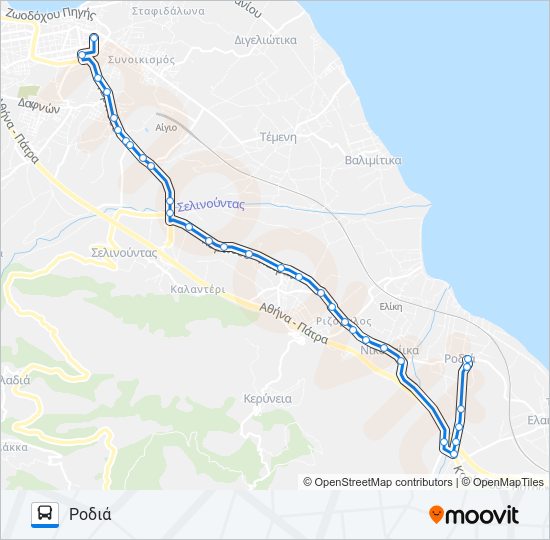 ΑΊΓΙΟ - ΡΟΔΙΆ bus Line Map