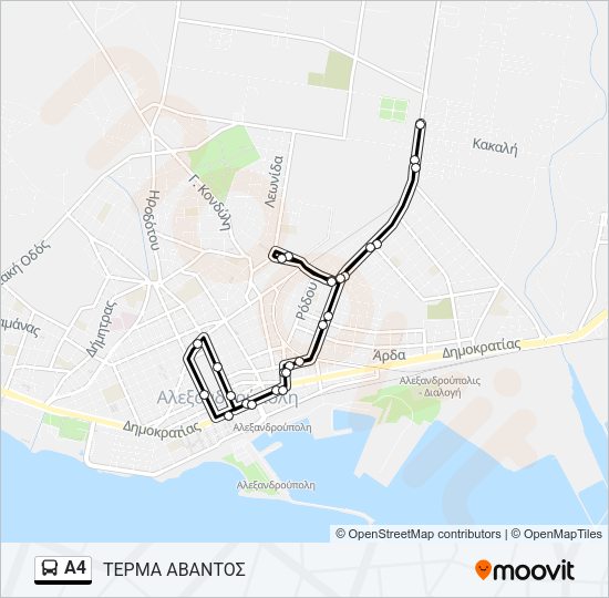 Χάρτης Γραμμής Α4 λεωφορείο