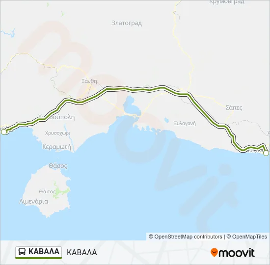 Χάρτης Γραμμής ΚΑΒΑΛΑ λεωφορείο