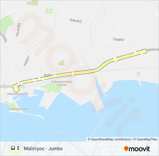 2 Bus Line Map