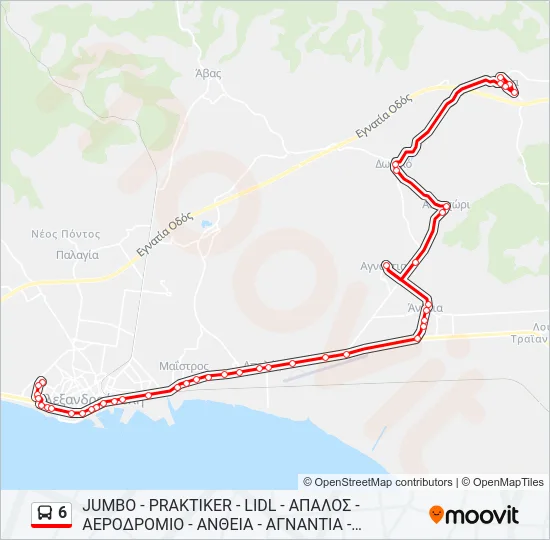 6 Bus Line Map