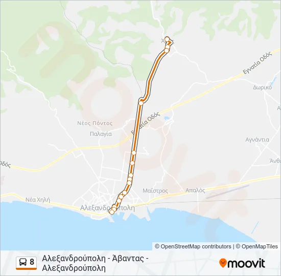 8 Bus Line Map
