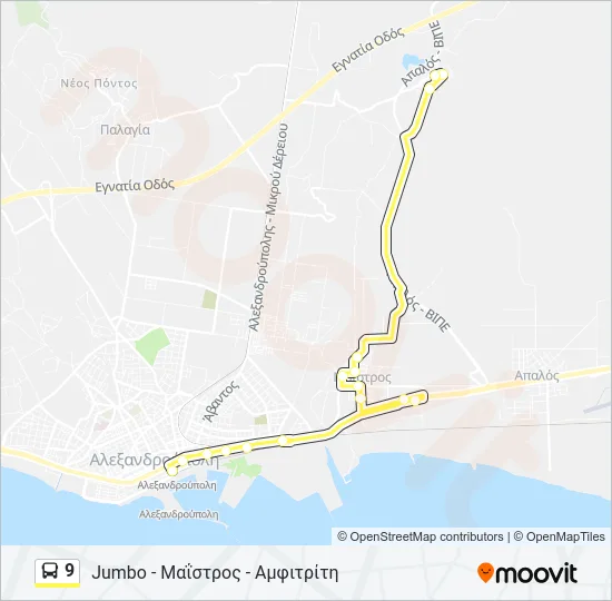9 Bus Line Map