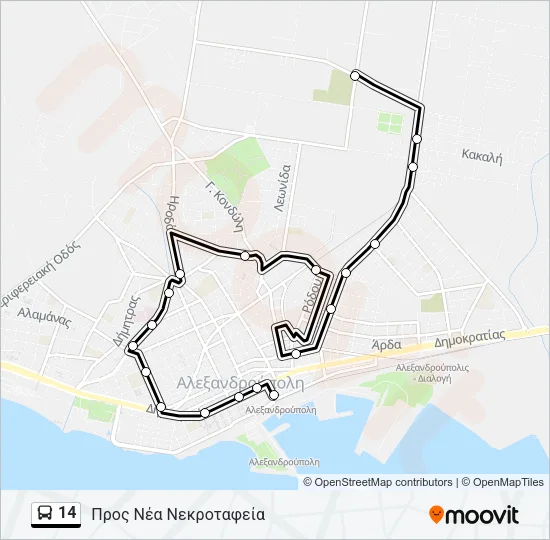 14 Bus Line Map
