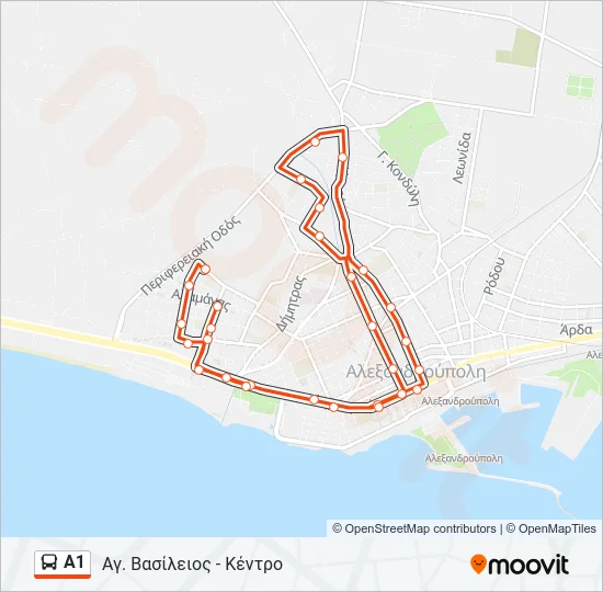 Α1 Bus Line Map