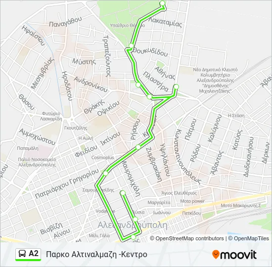 Α2 Bus Line Map