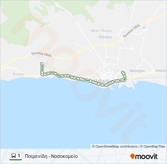 1 bus Line Map