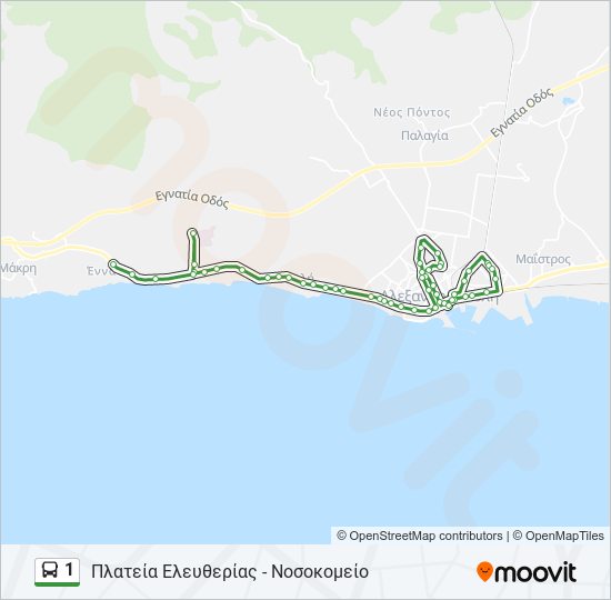 1 bus Line Map