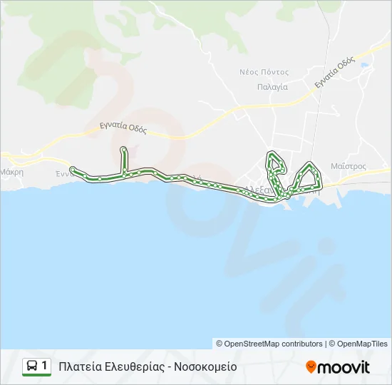 1 Bus Line Map