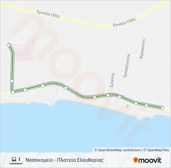 1 Bus Line Map