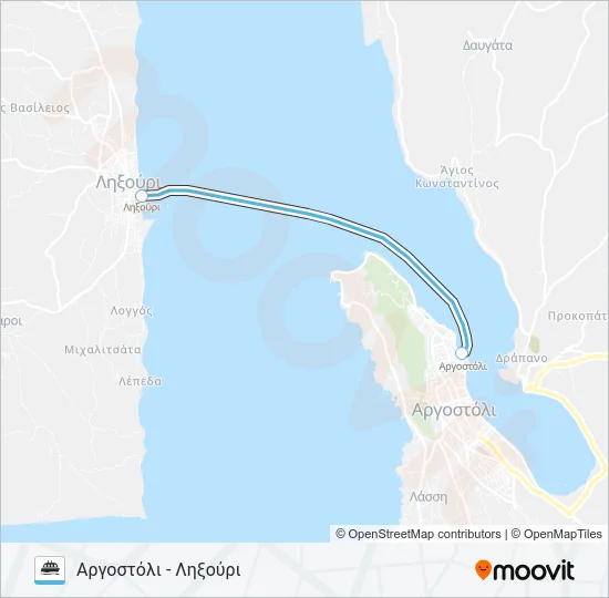 ΛΗΞΟΎΡΙ - ΑΡΓΟΣΤΌΛΙ Ferry Line Map